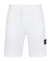 Stone Island White Fleece Bermuda Shorts In White