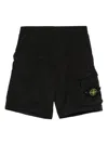 Stone Island Logo Patch Bermuda Shorts In Black