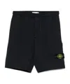 Stone Island Logo Patch Bermuda Shorts In Black