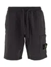 Stone Island Logo Patch Bermuda Shorts In Black