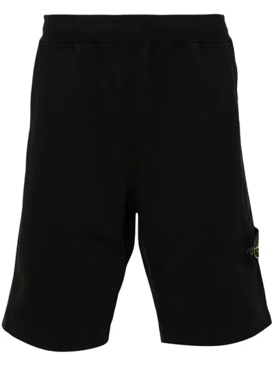 Stone Island Compass-badge Track Shorts In Black