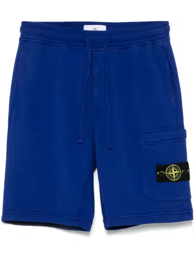 Stone Island Compass-badge Track Shorts In Blue
