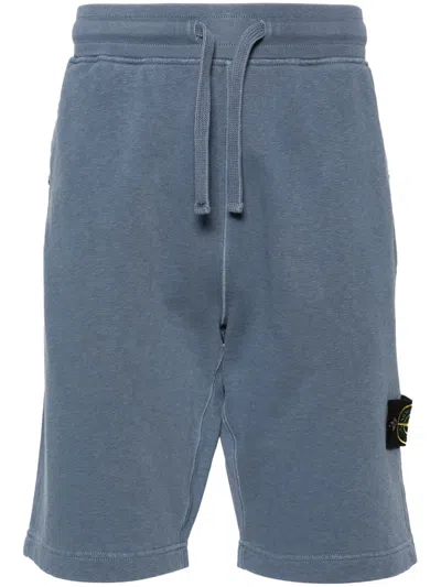 Stone Island Compass-badge Track Shorts In Blue