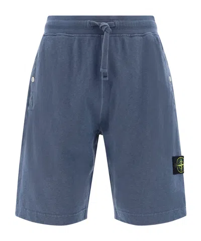 STONE ISLAND STONE ISLAND LOGO PATCH DRAWSTRING BERMUDA SHORTS