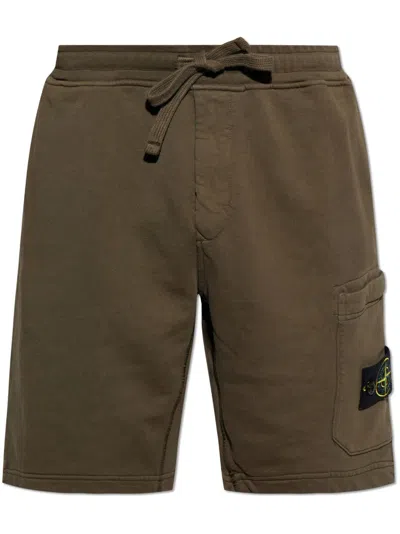 Stone Island Compass-badge Track Shorts In Brown
