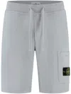Stone Island Compass Patch Drawstring Shorts In Grey