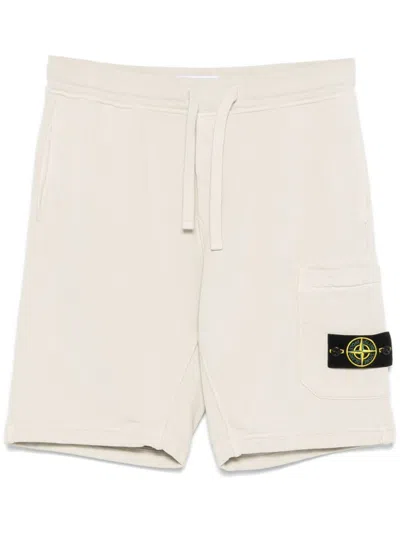 Stone Island Compass-badge Track Shorts In Neutrals