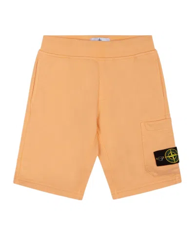 Stone Island Compass-badge Track Shorts In Orange