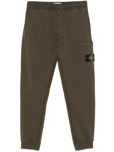 Stone Island Compass-badge Track Trousers In Green
