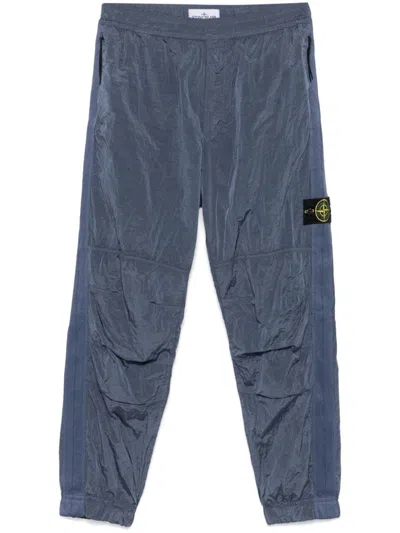 Stone Island Compass-badge Track Trousers In Blue