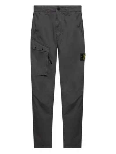 Stone Island Compass-badge Trousers In Gray