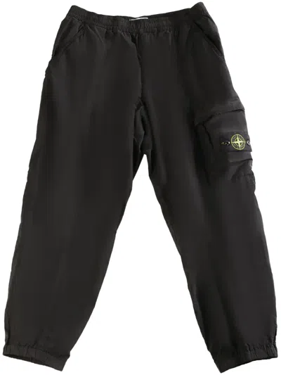 Stone Island Compass-badge Trousers In Black