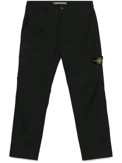 Stone Island Compass-badge Trousers In Black