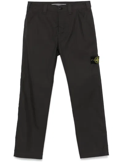Stone Island Compass-badge Trousers In Black