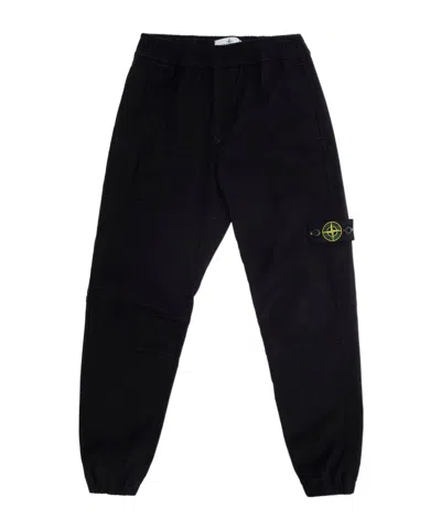 Stone Island Compass-badge Trousers In Black