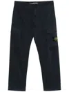 Stone Island Slim Fit Cargo Trousers With Zip Pockets In Blue