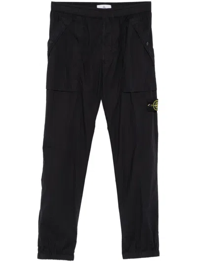 Stone Island Compass-badge Trousers In Blue