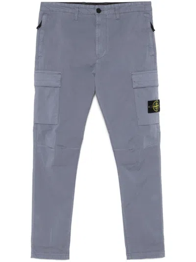 Stone Island Compass-badge Trousers In Blue