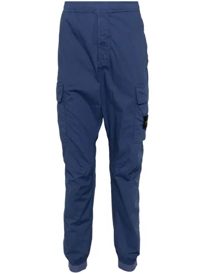 Stone Island Compass-badge Trousers In Blue