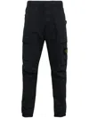 Stone Island Cargo Utility Trousers Elastic Waistband In Blue