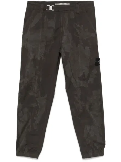 Stone Island Compass-badge Trousers In Brown