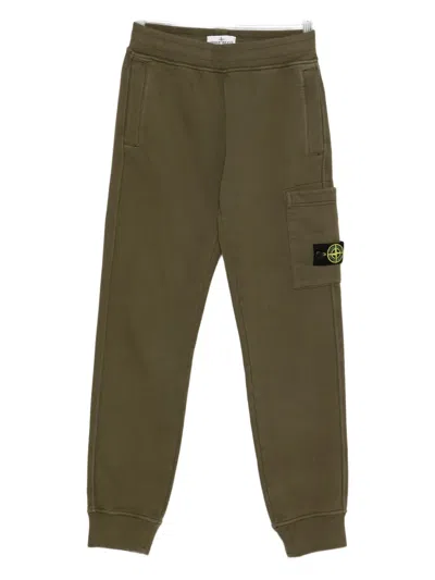 Stone Island Kids' Compass-badge Trousers In Green