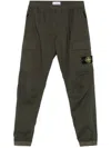 Stone Island Compass-badge Trousers In Green