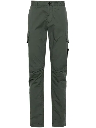 Stone Island Compass-badge Trousers In Green