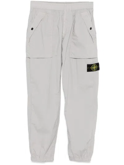 Stone Island Compass-badge Trousers In Grey