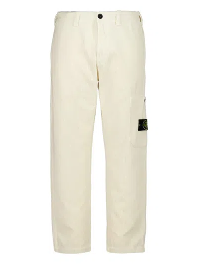 Stone Island Compass-badge Trousers In Neutral