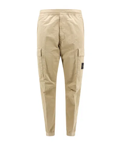 Stone Island Regular Tapered Fit Cargo Pants In Beige