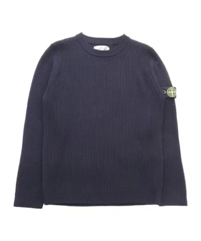 Stone Island Compass-badge Virgin-wool Jumper In Blue