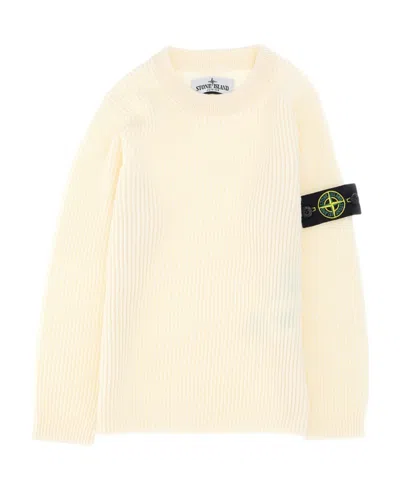 Stone Island Compass-badge Virgin-wool Jumper In Nude