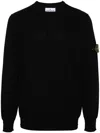 Stone Island 6100032 Organic Cotton Diagonal Fleece 'old' Effect In Black