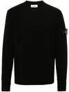 Stone Island Compass-badge Wool Blend Jumper In Black