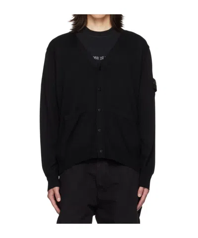STONE ISLAND COMPASS-BADGE WOOL CARDIGAN