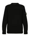 Stone Island Cotton Sweatshirt With Removable Logo Patch In Black