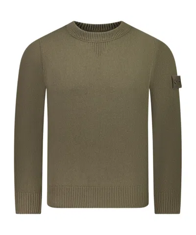 Stone Island Compass-badge Wool Jumper In Green