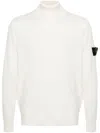 Stone Island White Sweater With Logo In Neutrals