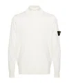 Stone Island Compass-motif Roll-neck Jumper In White