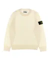 Stone Island Knitted Logo-patch Jumper In White