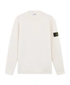 Stone Island Crewneck Sweatshirt Contrasting Stitching In White