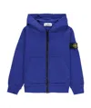 Stone Island Compass-badge Zip-up Hoodie In Blue