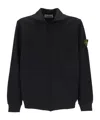 Stone Island Compass Patch Zipped Sweatshirt In Blue