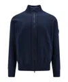 Stone Island Compass-badge Zip-up Sweatshirt In Blue