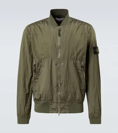 Stone Island Compass Bomber Jacket In Green
