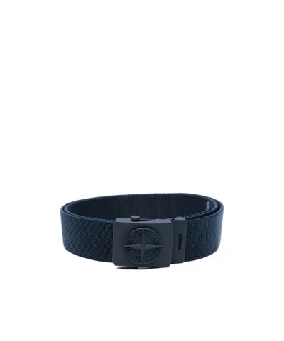 Stone Island Compass Buckle Belt In Black