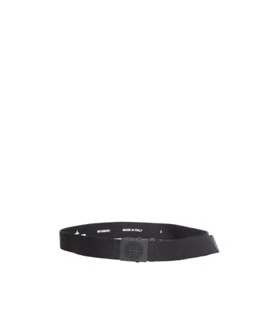 Stone Island Compass Buckle Belt In Black
