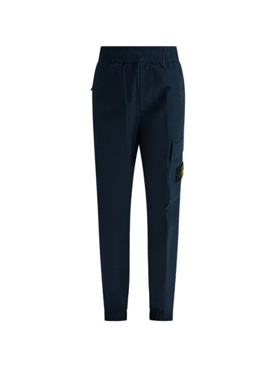 Stone Island Kids' Compass Cargo Pants In Blue