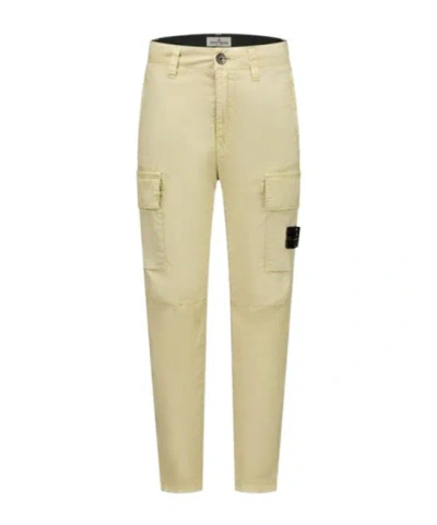 Stone Island Kids' Compass Cargo Trousers In Green
